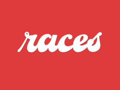 races branding lettering logo type
