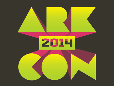 Ark-Con 2014 potential logo branding convention gaming geek gradient logo nerd