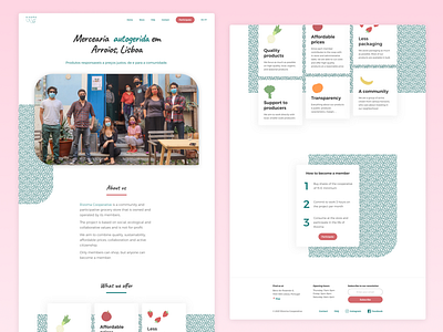 A landing page for the first food coop in Lisbon landing page product design