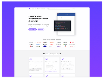 Landing page for a tech product