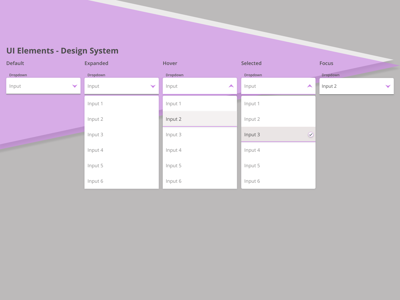 Drop-down - UI Elements - Design System by Kristin on Dribbble
