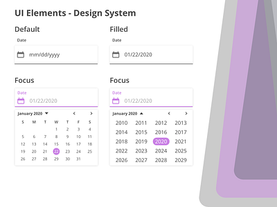 Date picker - UI Elements - Design System date date picker datepicker dates day design system material design month ui design ui element uxdesign year