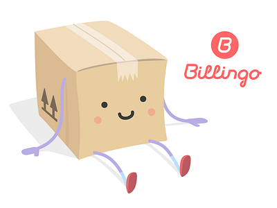 Billingo Box billingo box cardboard cartoon character illustration invoice online billing