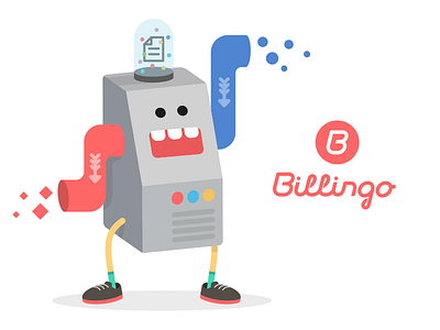 Billingo Automation automation billingo cartoon character groove illustration invoice lights machine online billing pipes robot