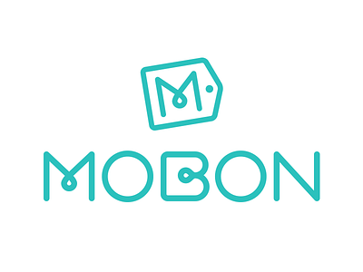 Mobon Logo brand branding custom discount identity logo mark mobile app logo mobon sale type wordmark