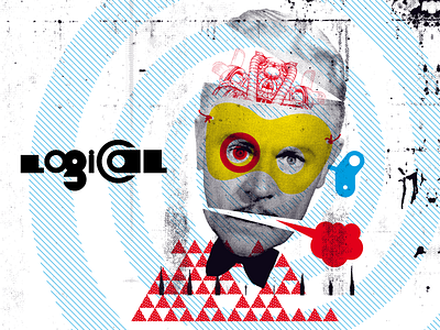 Logical Clockwork clockwork collage dirt illustration logical logo mask motor print speech bubble whirlpool wind up