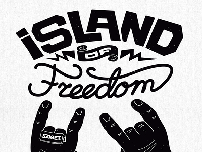 Island of Freedom - Sziget Festival custom type dorko freedom island lettering logotype script sziget festival typography