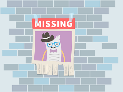 Billy Missing 404 billingo brick wall character error 404 friendly illustration not found online billing tab tape