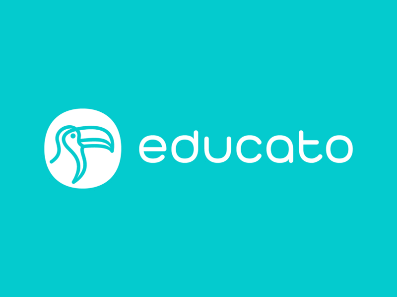 Educato logo animation animated animation branding education emblem logo logotype mark soft toucan typography warm