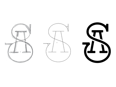 SA monogram logo progress business custom type elegant hand drawn logo logotype monogram personal process progress typography