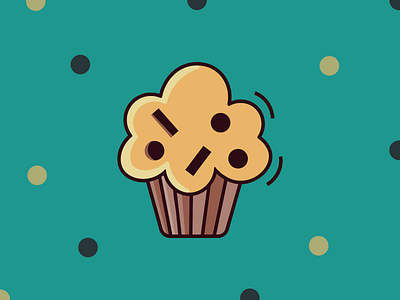 Muffin cake design dessert food icon illustrator logo yummy