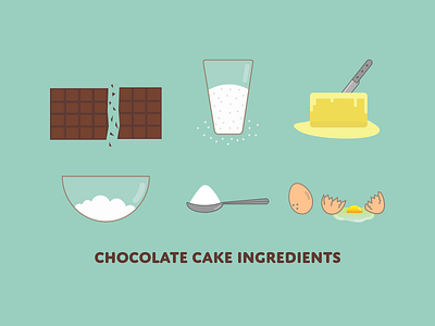 Chocolate Cake Ingredients butter cake chocolate cooking desert design egg flour food icon logo pastry sugar yeast yummy