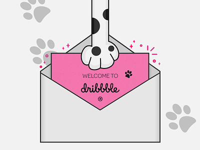 Welcome To Dribbble cat cat paw design dribbble illustration illustrator kitten new player vector welcome