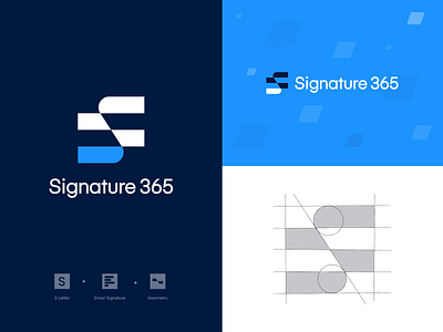 Signature 365 Logo brand branding custom design email icon identity logo design logotype pattern s letter signature sketch typography vector