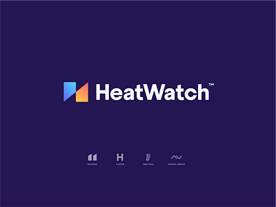 Heatwatch Logo arrows branding building control energy h heating heatwatch icon identity letter logo mark temperature type typography vector watch