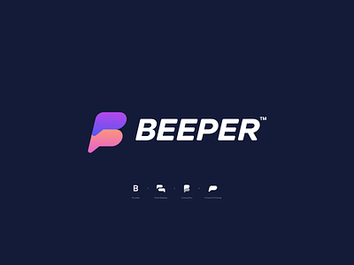 Beeper Branding b letter beep beeper chat connection design gradient icon identity logo mark message messenger mockup social type typography ui vector web