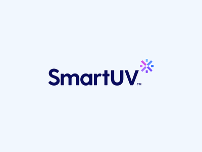SmartUV Logo brand branding business card clean color design geometric icon identity logo mark mockup shapes smartuv spark type typography uv light