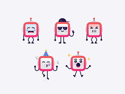 Robot Emotes 🤖 cute design emoji emotes emoticon gaming icons illustration robot streaming twitch