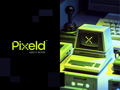 Pixeld Logo 👾🕹 arcade branding design fun game gameboy gaming green icon identity logo nintendo pixel retro vintage x logo