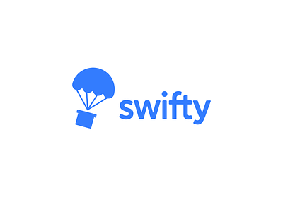 Swifty app box branding concept delivery design hot air balloon icon identity logo parachute type