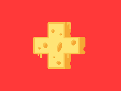 Swiss Cheese cheese country cute design flag flat illustration style swiss switzerland