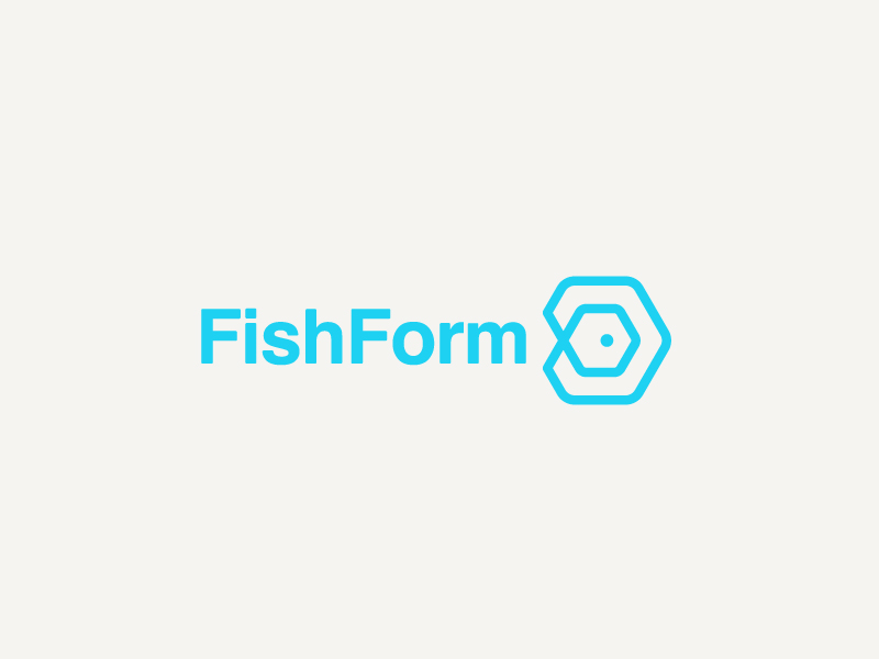 FishForm Logo abstract branding fish food geometric gif hexagon icon identity logo stroke type