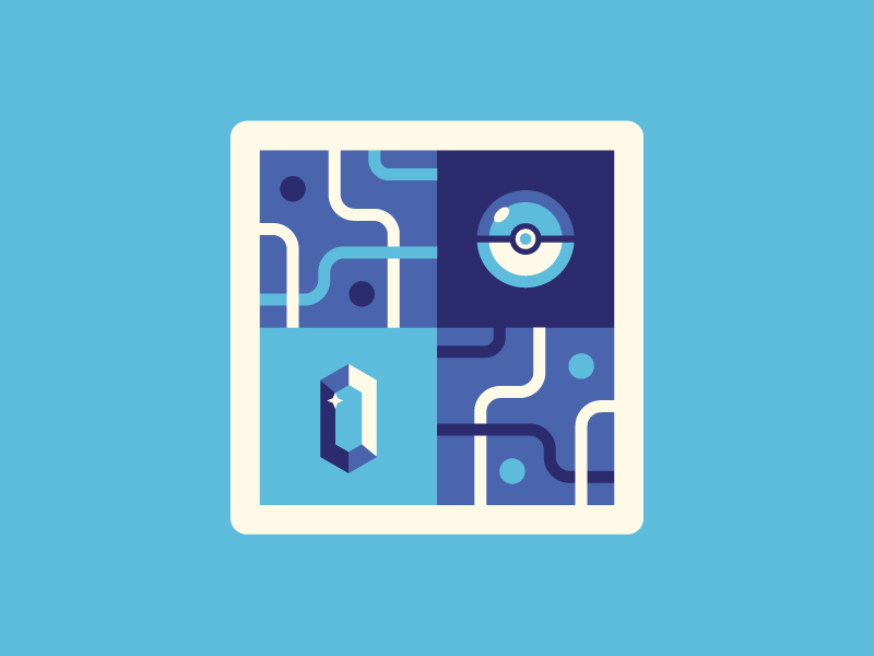 Pokemon x Zelda blue data gaming icons illustration pattern pokeball pokemon retro rupee tech zelda