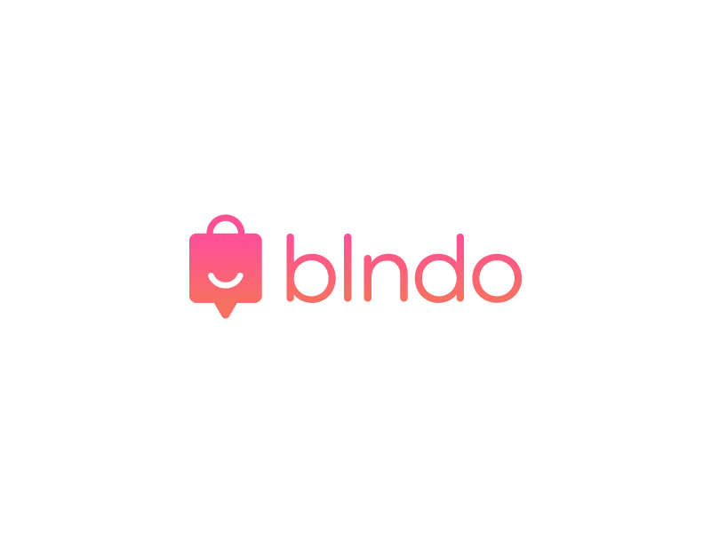 Blndo Logo bag chat cute ecommerce grid icon logo shopping smile social type wordmark