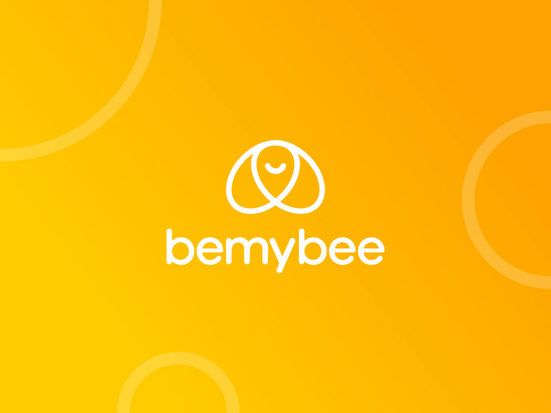 Bemybee Brand Identity design 🐝 bee bee logo branding cute delivery fun icon identity location logo mark pointer smile smile logo