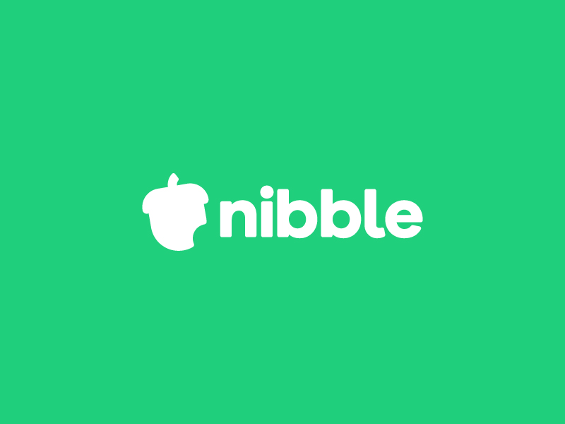 nibble logo acorn bite branding cute design fitness green health icon identity logo nibble