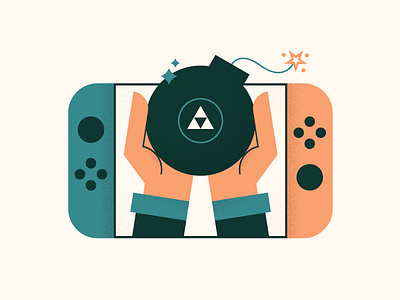 Zelda Switch 💣 bomb botw cute gaming illustration nintendo nintendo switch switch texture zelda