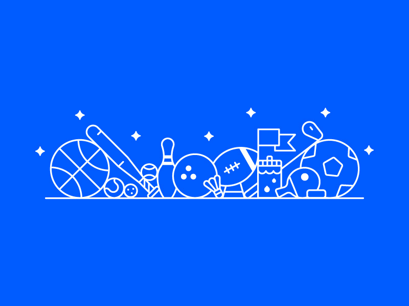 Sports π π π bottle line ball icons cute bowling baseball basketball football sport illustration sports