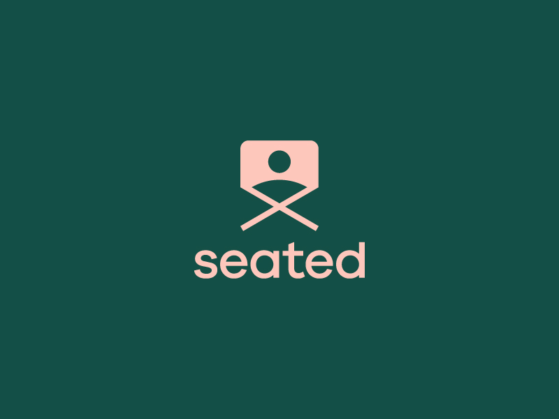 Seated Logo Concept branding chair human icon identity logo mark people person seat seated ticket