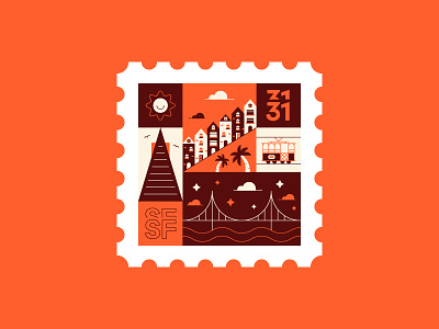 San Francisco Stamp 🌞 🌴 city golden gate bridge houses san fran san francisco snapchat stamp sun