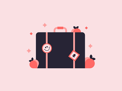 Packin' Peaches 🍑 creative south design fruit illustration luggage packing peach suitcase travel
