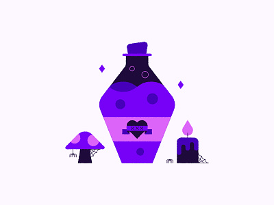 Spell 🍄 #Vectober candle cute halloween illustration inktober love mushroom poison potion spell spider spooky vectober web