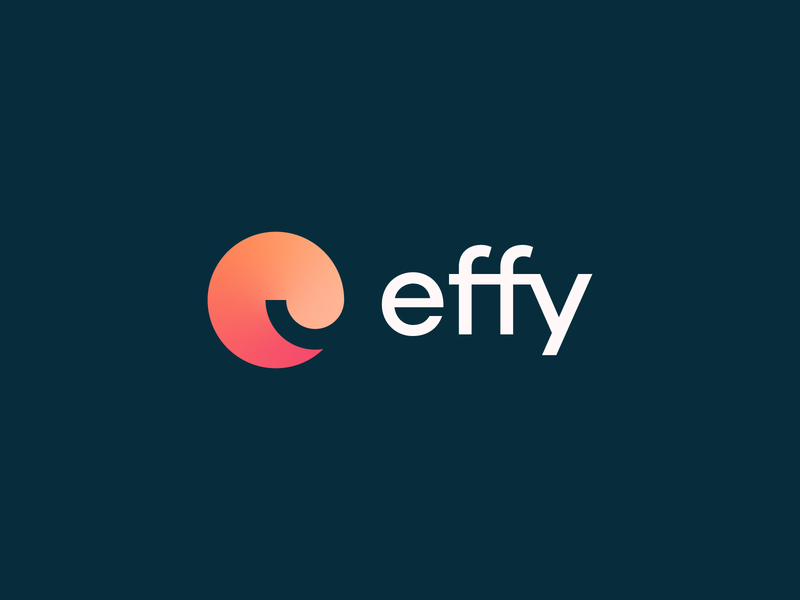 effy logo brand branding design e effy fun gradient icon identity letter logo orange quote smile speech