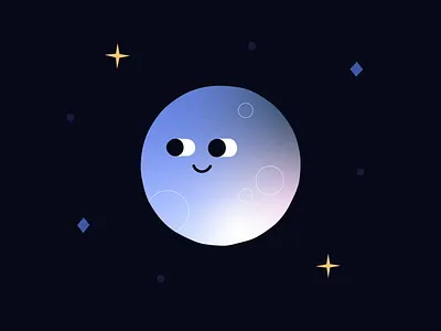 Moon Bottom 🌚🍑 3d animation boil bottom bum character cheeky cute eyes fun gradient illustration moon smile space stars wiggle