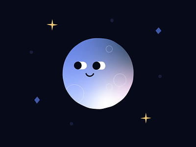 Moon Bottom 🌚🍑 3d animation boil bottom bum character cheeky cute eyes fun gradient illustration moon smile space stars wiggle