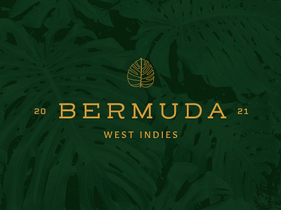 Bermuda Incentive Trip Branding bermuda branding design green identity island leaf leaves logo logo design minimal nature logo summer texture travel tropical tropical leaves type typography vector