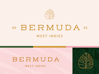 Bermuda Incentive Trip Branding Variations bermuda brand branding identity leaf leaves logo minimal modern nature summer texture travel trip tropical typography vacation vector