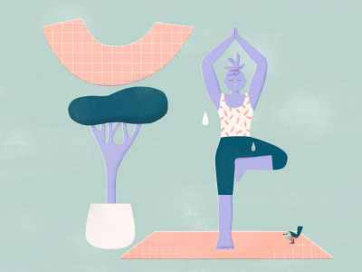 Yoga lovers illustration pop woman yoga