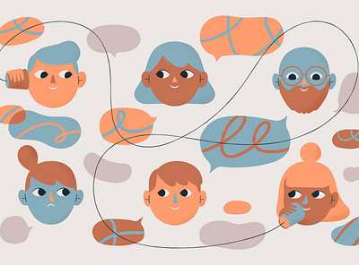 Micro-networking character design design graphic illustration illustration network people pop social media talking vector