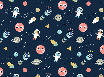 Space explorers design illustration kids pattern space vector