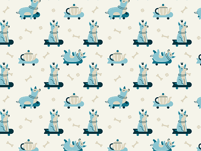 Royal corgy design dogs fun illustration pattern pop royal vector