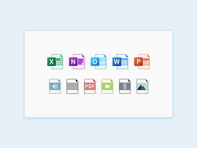 Document File Type Icons design icon illustration ui