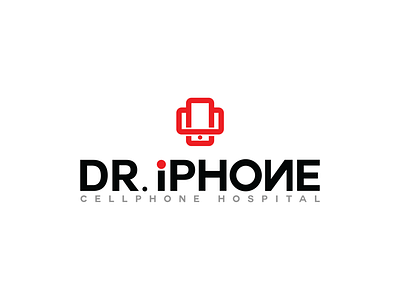 DR. iPHONE Cellphone Hospital brand identity branding design flat icon identity illustration illustrator lettering logo minimal photo type typography vector
