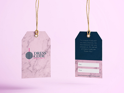 Clothing Tags designs for Dress Code Boutique Online Store.