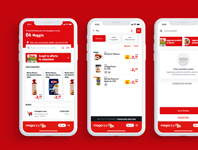 Update UX/UI of the MegaApp App. Hope you like this. app assistant card product cart food fridge header market product search shopping supermarket ui