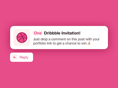 One Dribbble Invitation! app dribbble invitation invite logo notification ui